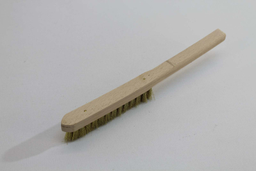 Preview: Drahtbürste 2-reihig, 29 cm, Messingdraht gewellt